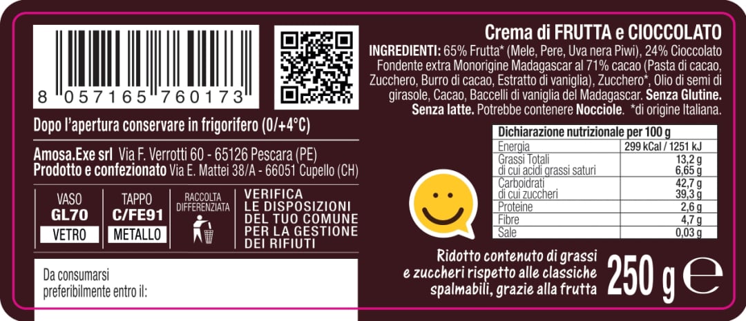 Ingredienti Pùreo Fondente Intenso