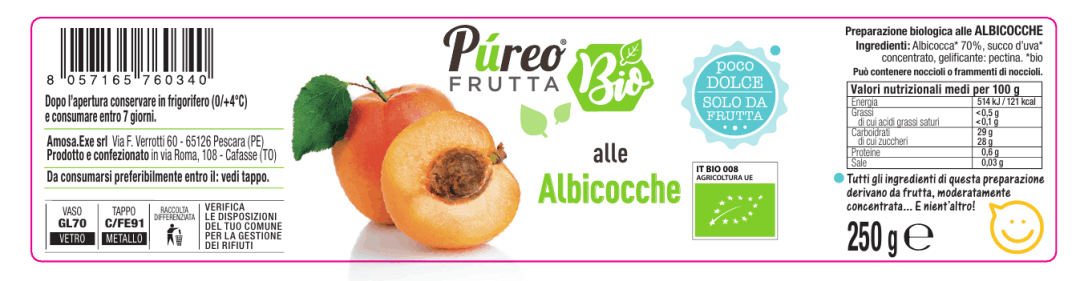 Ingredienti Preparazione BIOLOGICA alle ALBICOCCHE