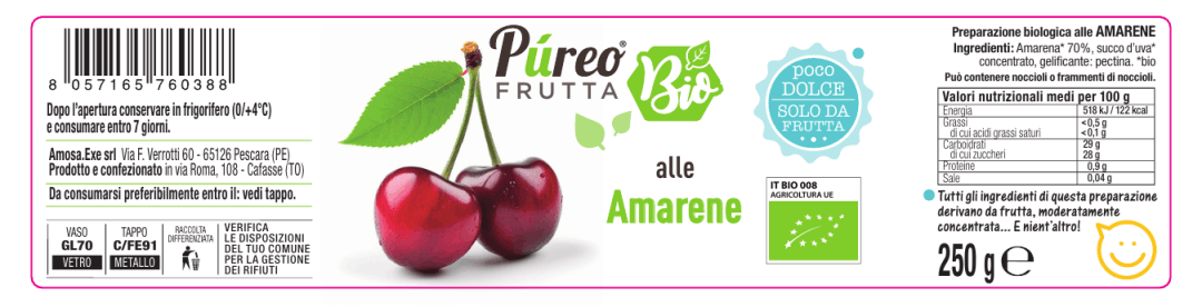 Ingredienti Preparazione BIOLOGICA alle AMARENE
