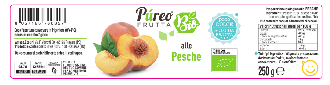 Ingredienti Preparazione BIOLOGICA alle PESCHE
